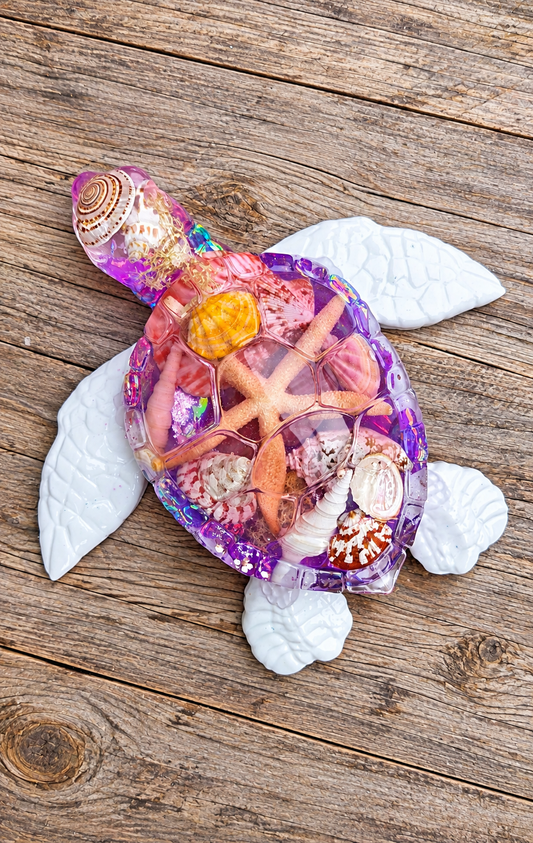 Tortue de mer XXL rose et violet