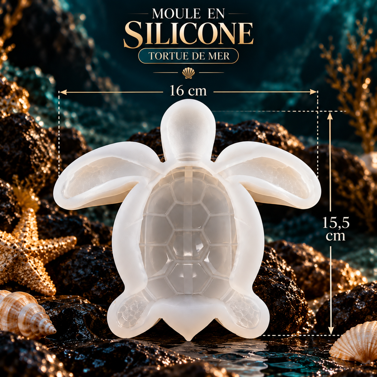 Moule en Silicone Tortue de Mer – Édition Exclusive Sarah Art 3D