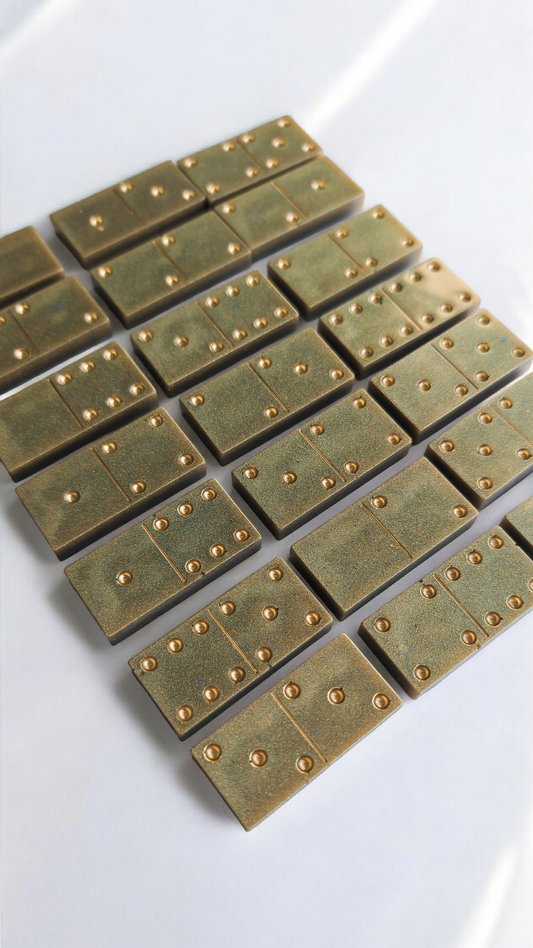 Domino reptile kaki/doré