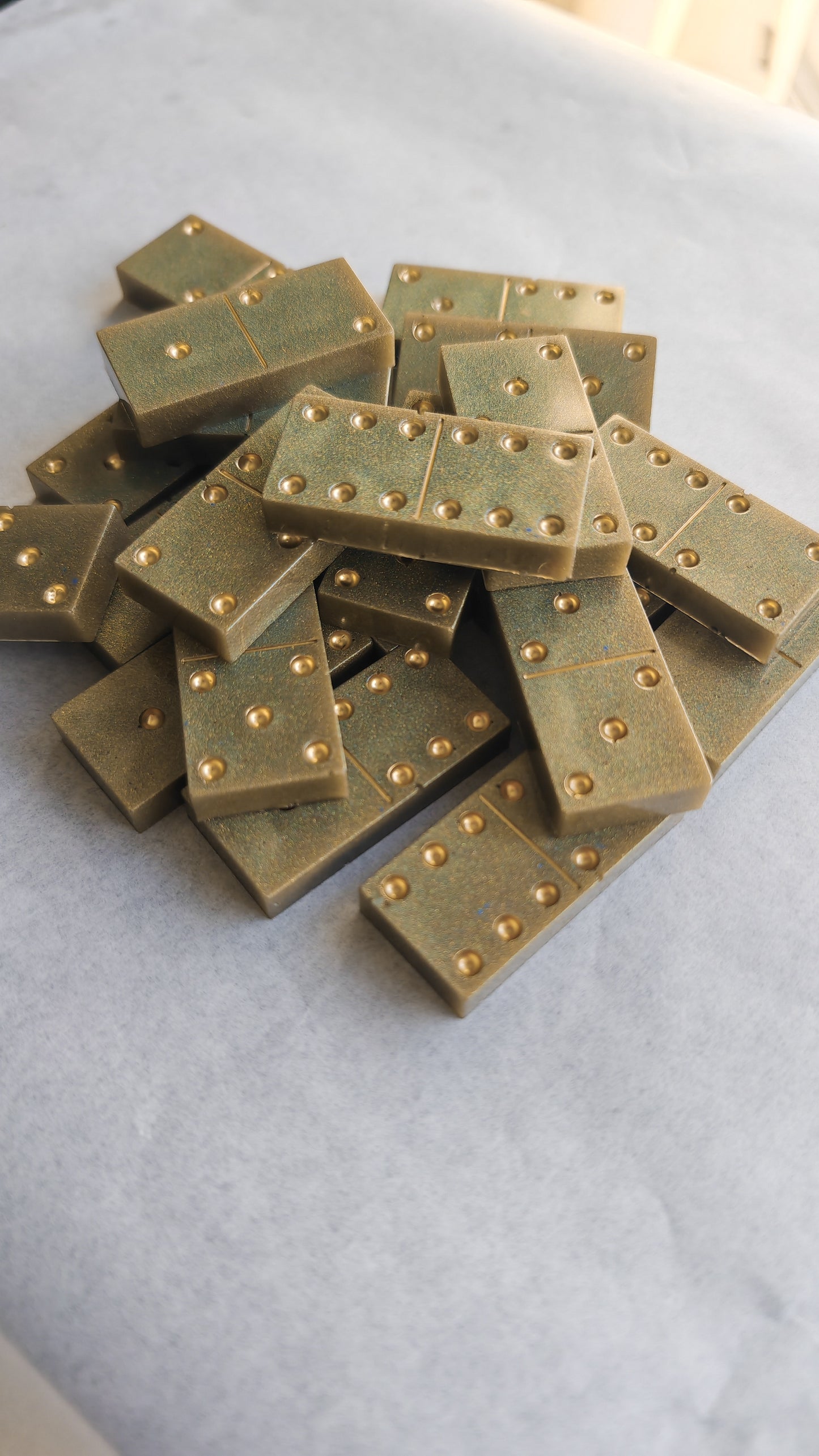 Domino reptile kaki/doré