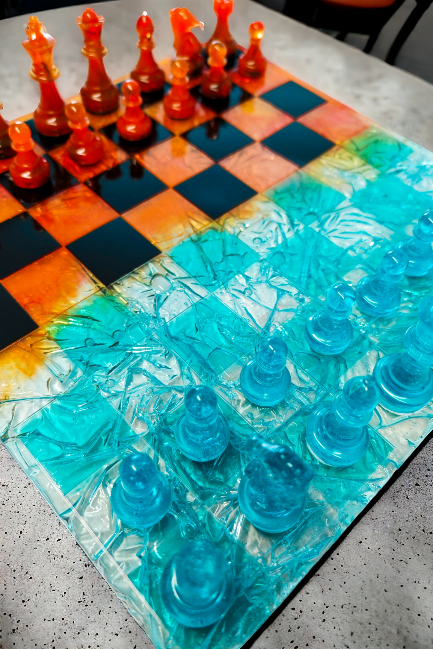 Échiquier glace et feu