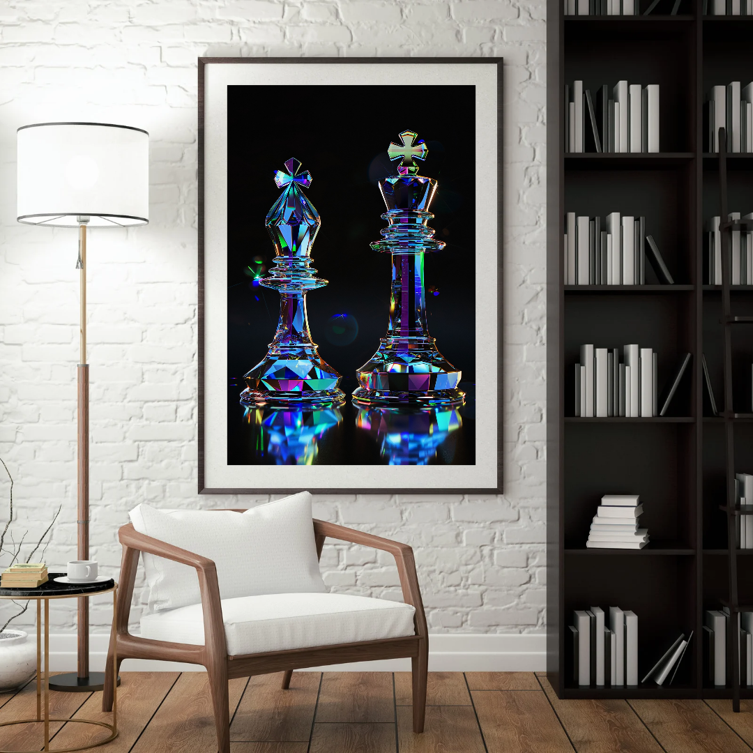 Affiche dame et roi cristal 50x70 cm