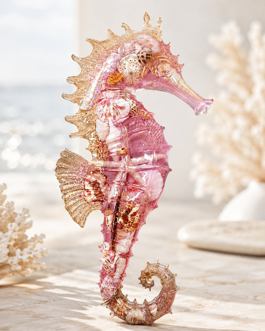 Hippocampe XXL océan rose