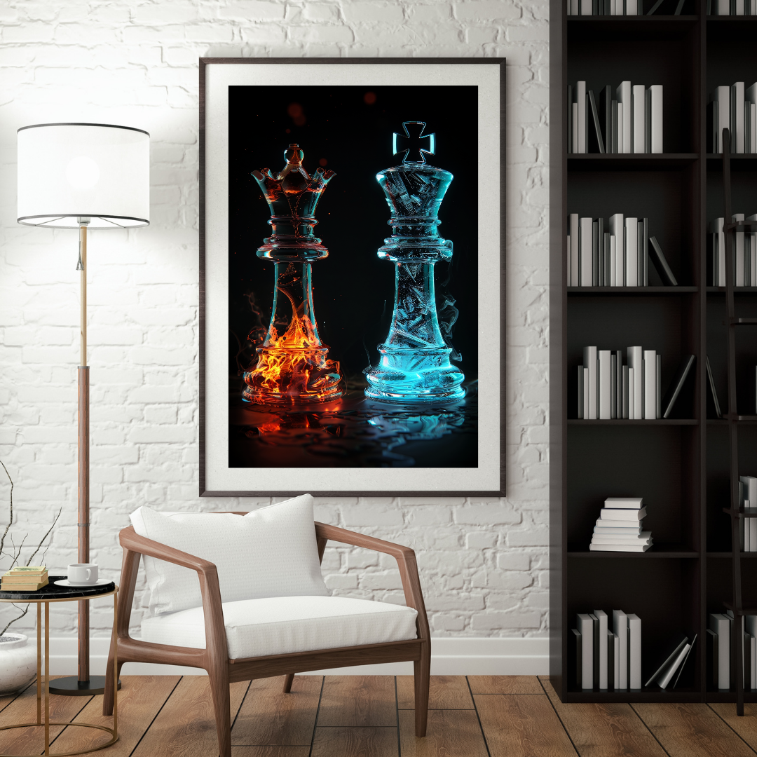Affiche dame feu et roi glace 50x70 cm