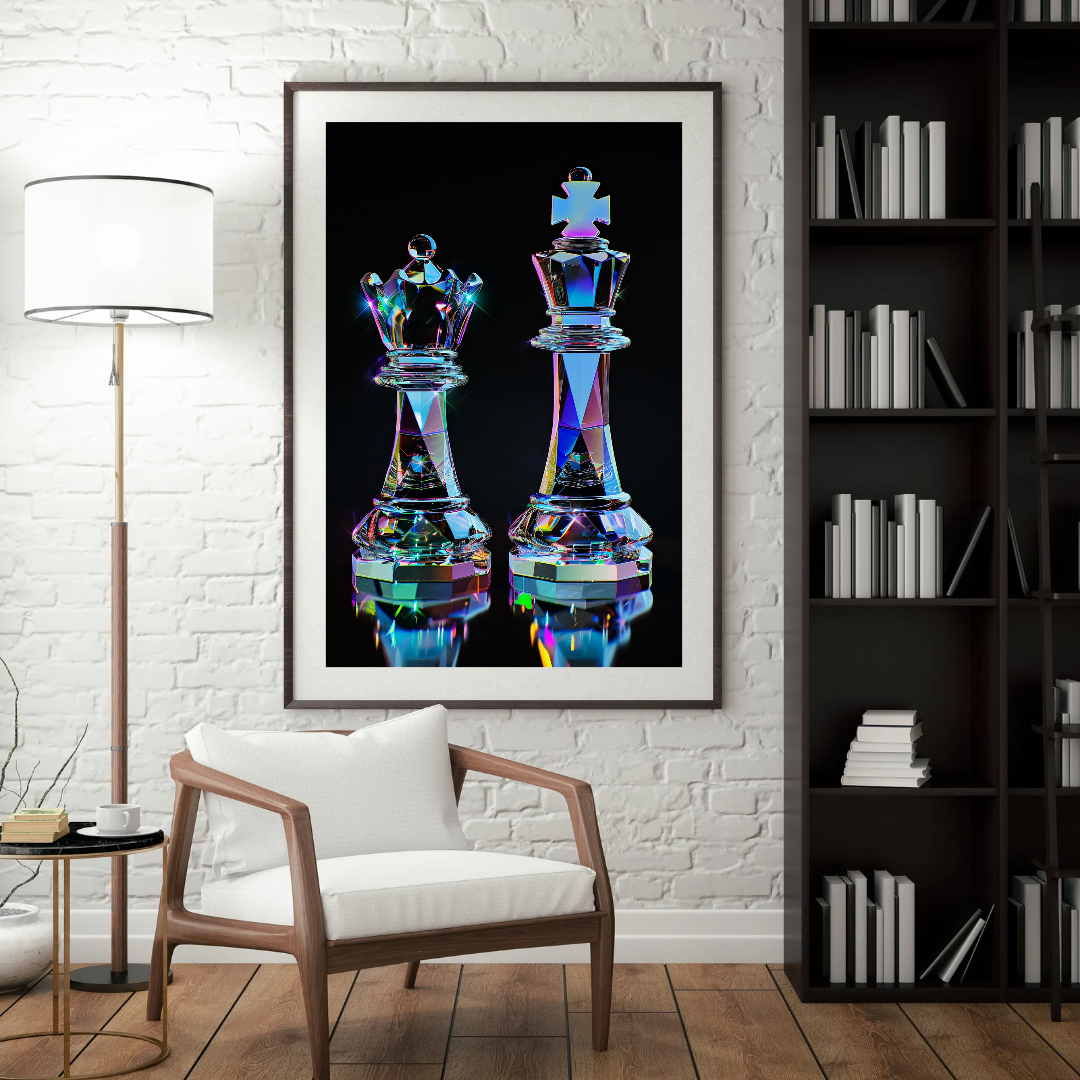 Affiche dame et roi cristal 50x70 cm
