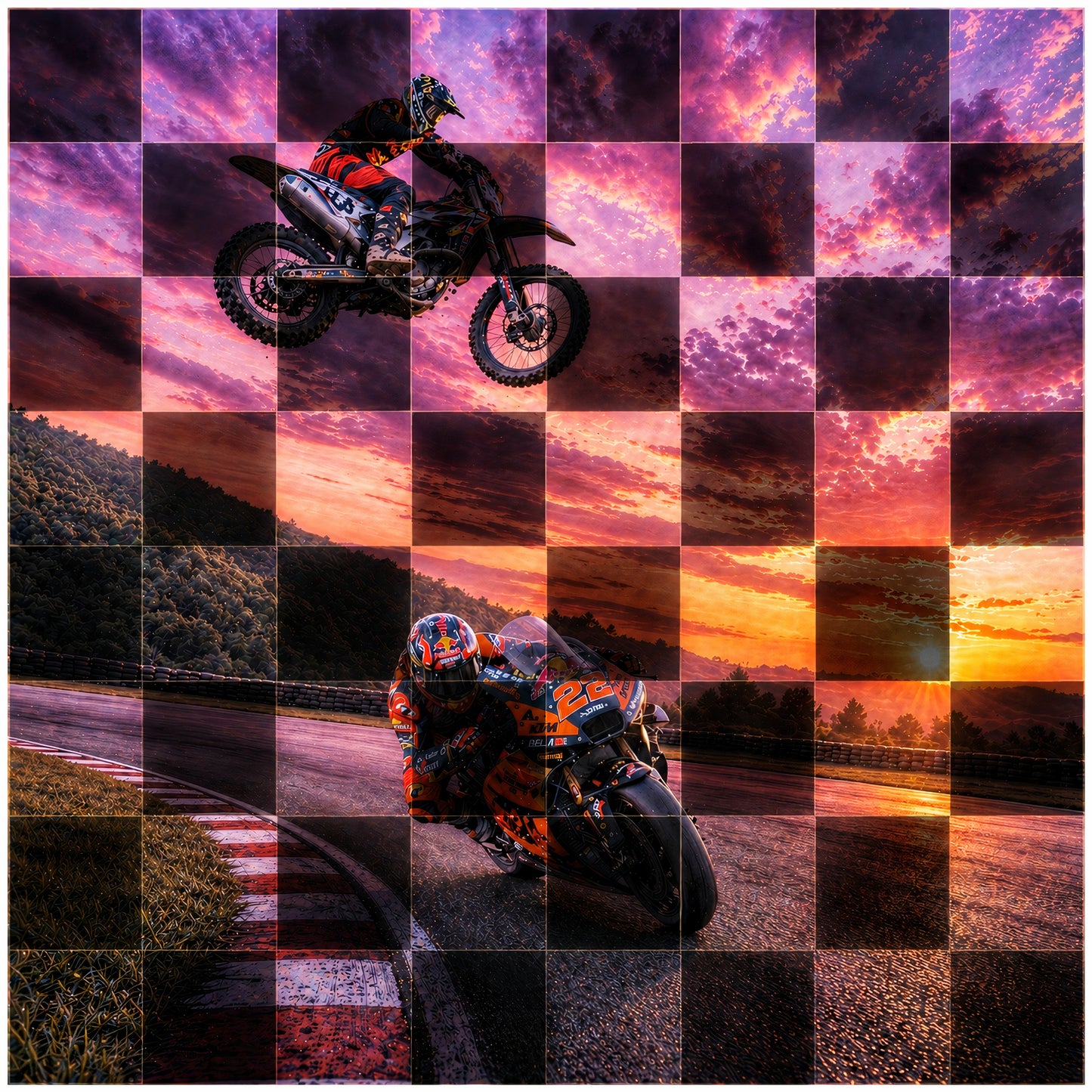 Échiquier moto collection