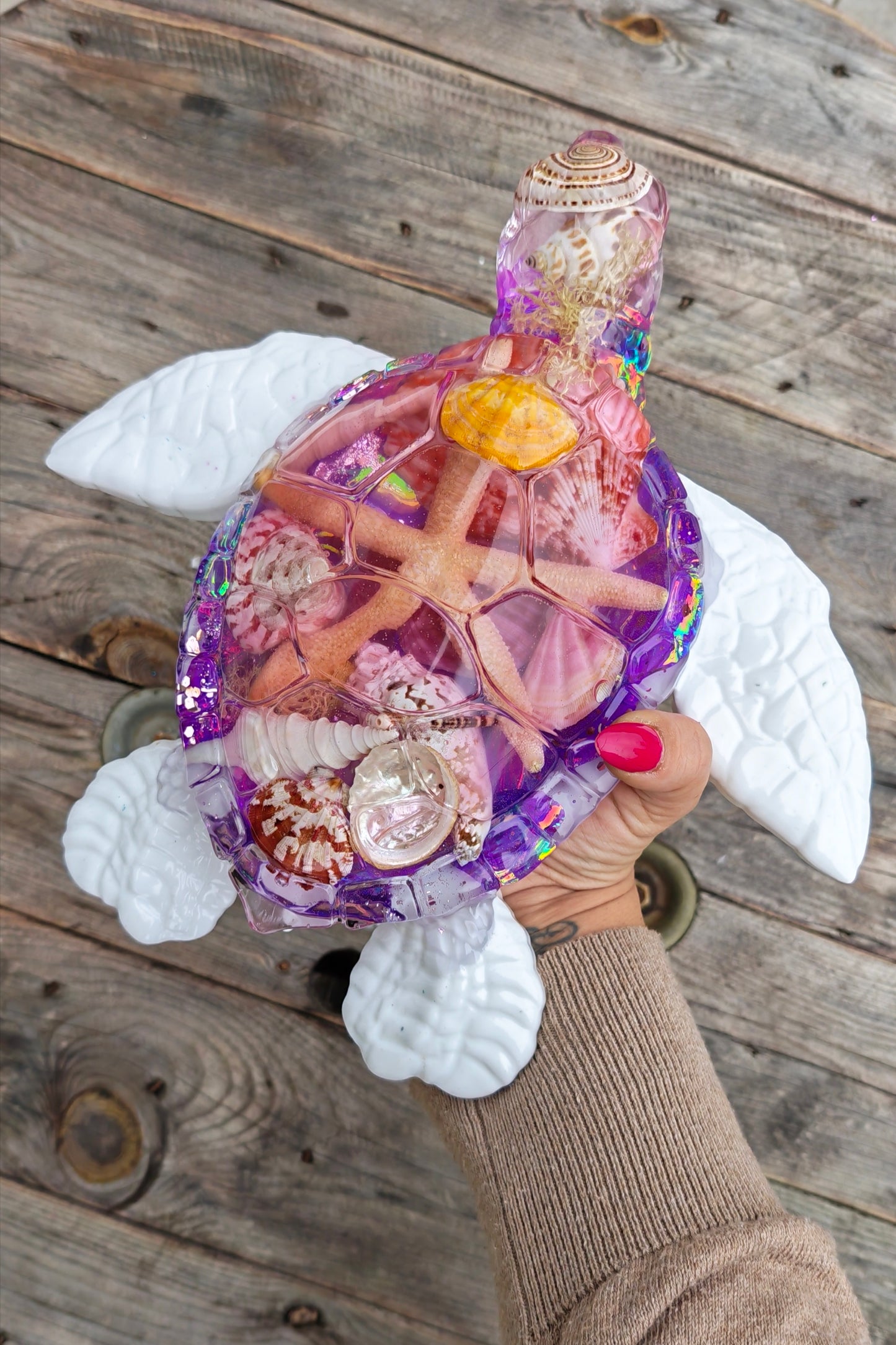 Tortue de mer XXL rose et violet